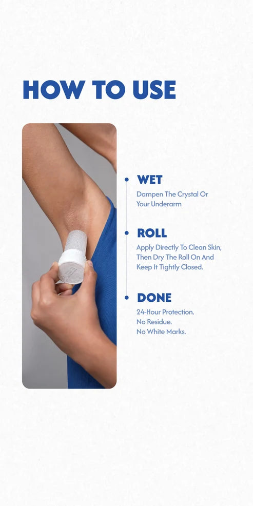 Alum Infused Crystal Roll-On Stick - Natural