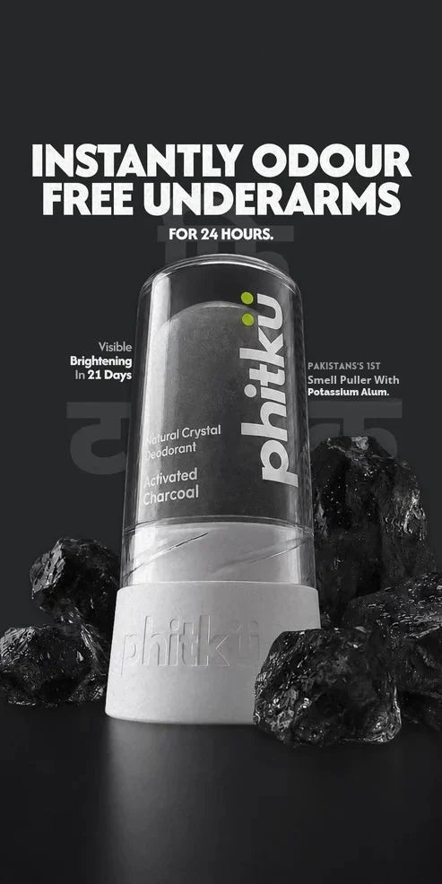 Alum Infused Crystal Roll-On Stick - Charcoal